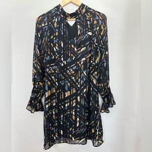 High neck, long sleeve dress